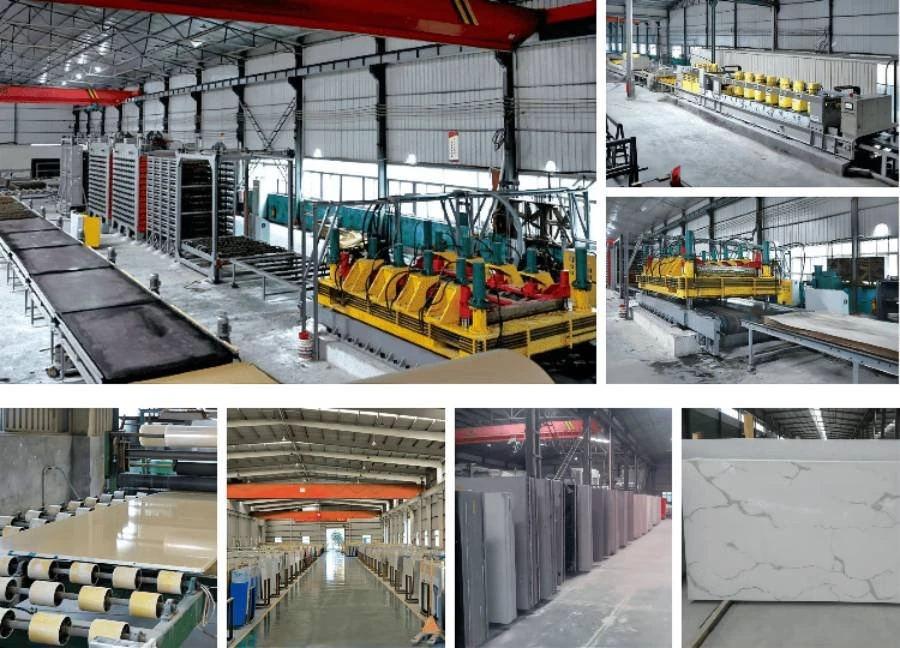 factory of Quartz Cloudy White Quartz Slab
