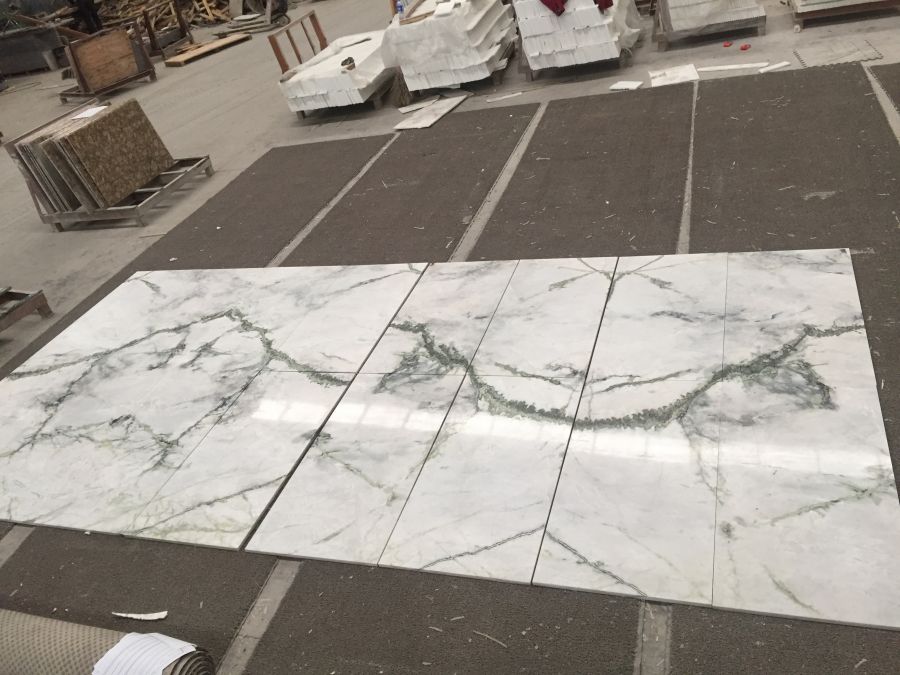 white marble with light green veins