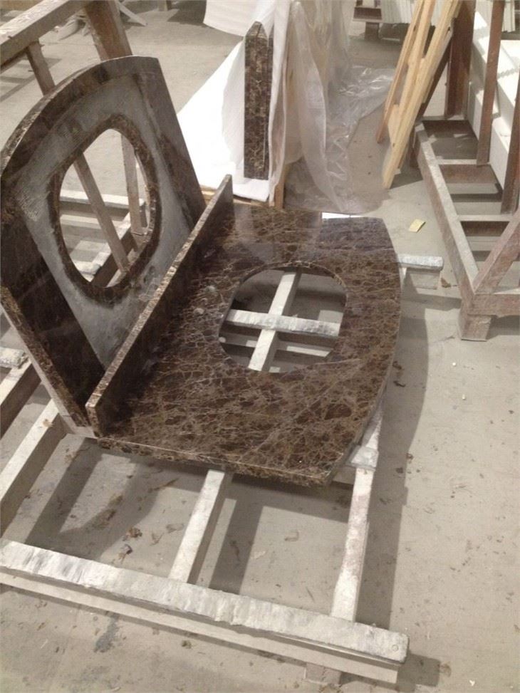 dark emperador marble vanity