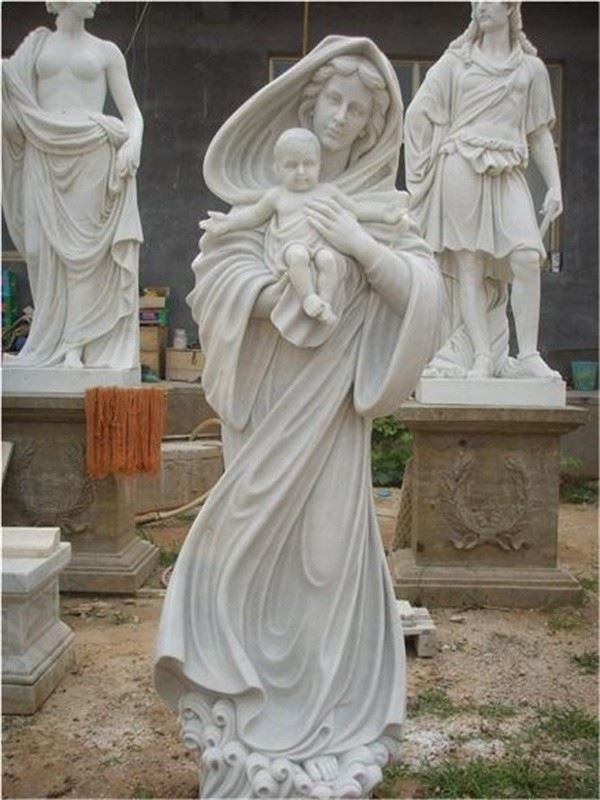marble statue of mary